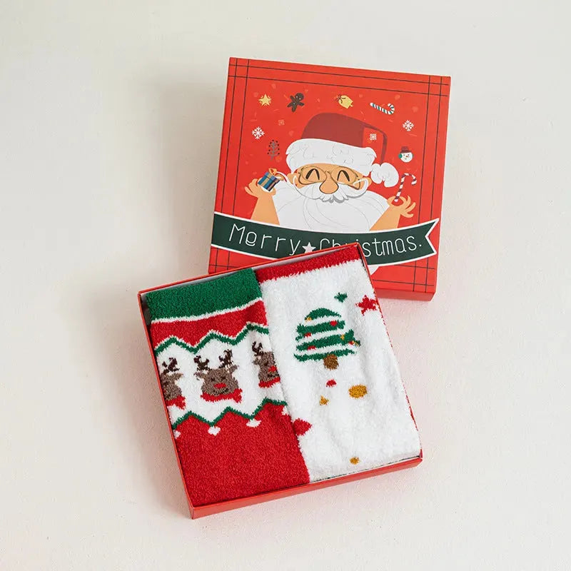 Christmas Double-sided Velvet Warm Extra Thick Socks - Bellarte Enchanté Christmas Double-sided Velvet Warm Extra Thick Socks